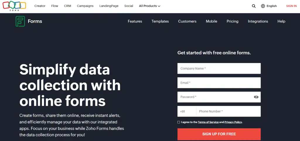 Zoho alternative to google forms