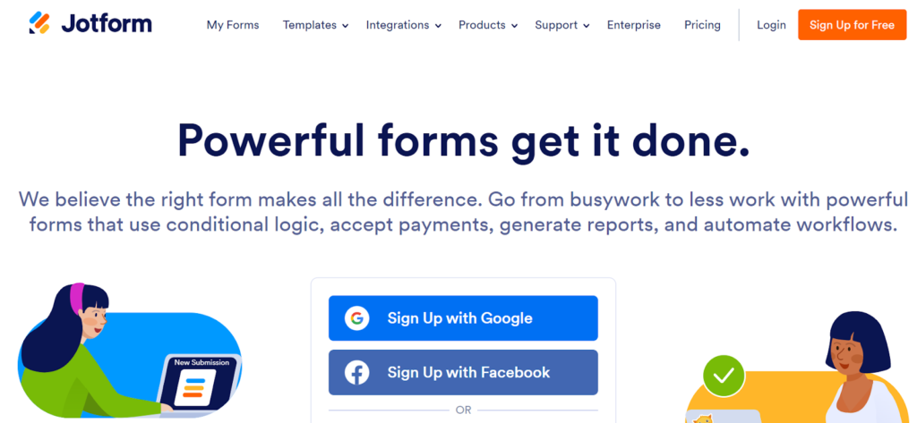 JotForm alternative to google forms