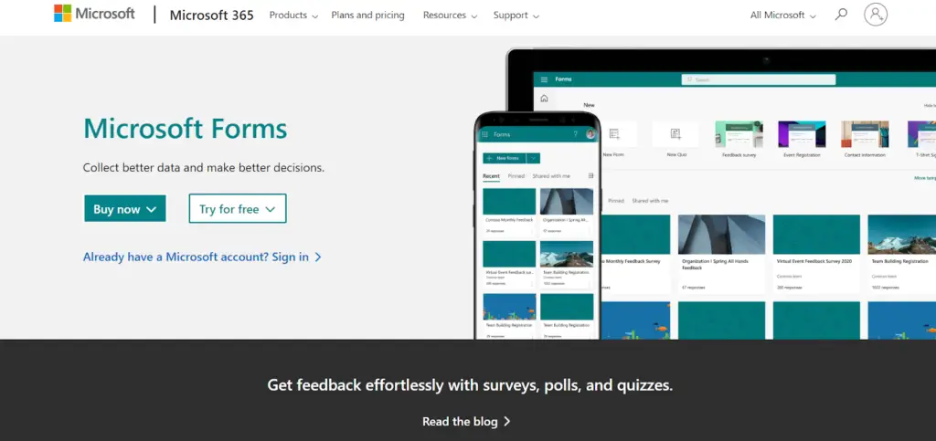 Microsoft google forms alternatives