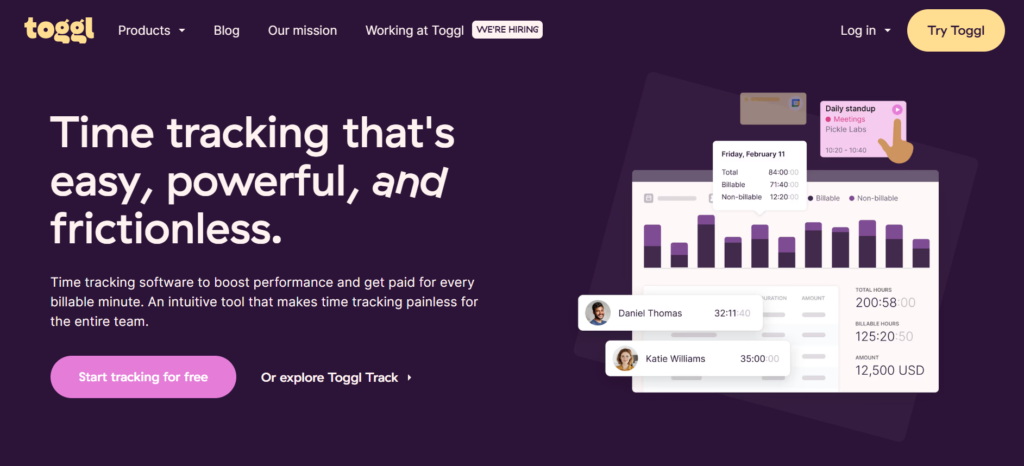 toggl Best Time Tracking Tools For Freelancers